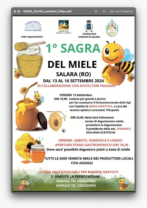 Read more about the article 1^ Sagra del Miele